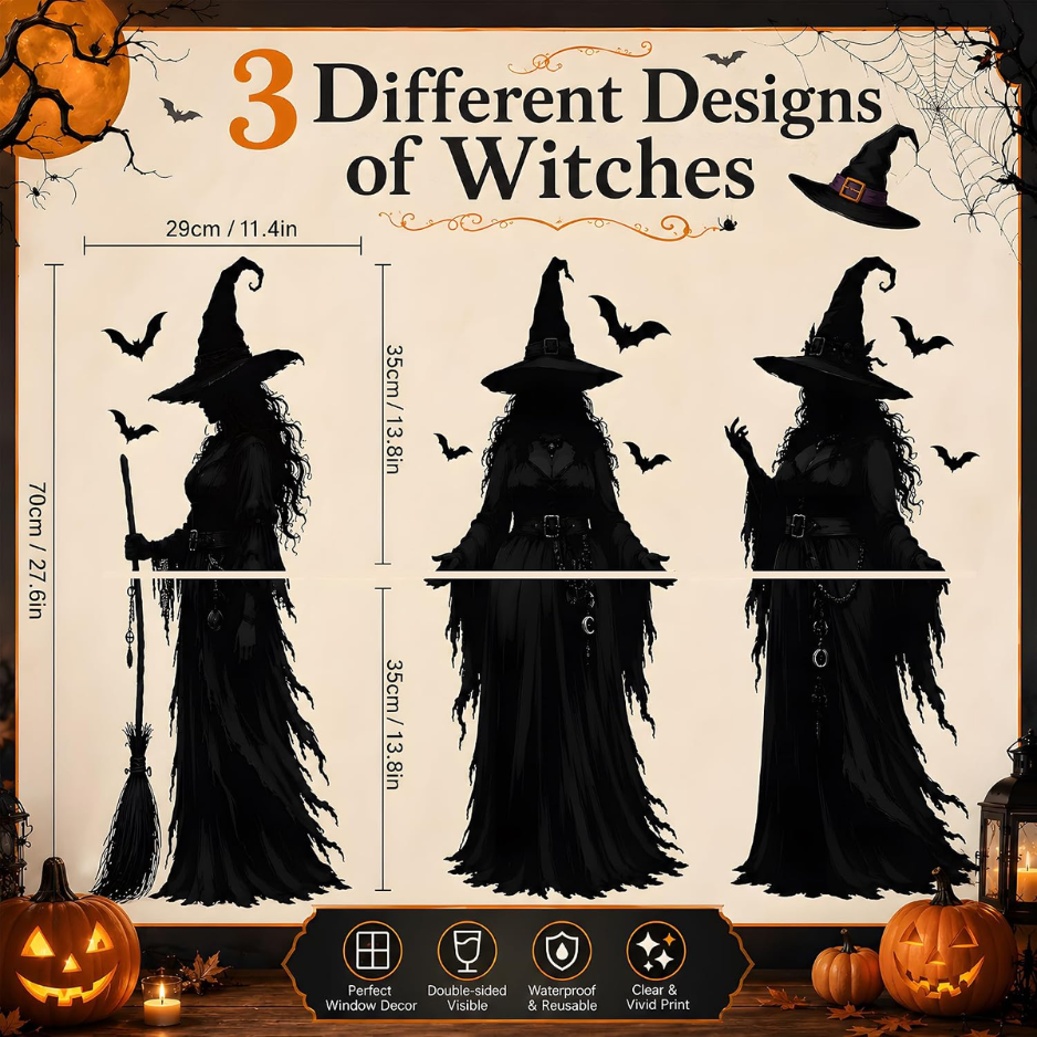 Halloween Decorations Witch Window Clings